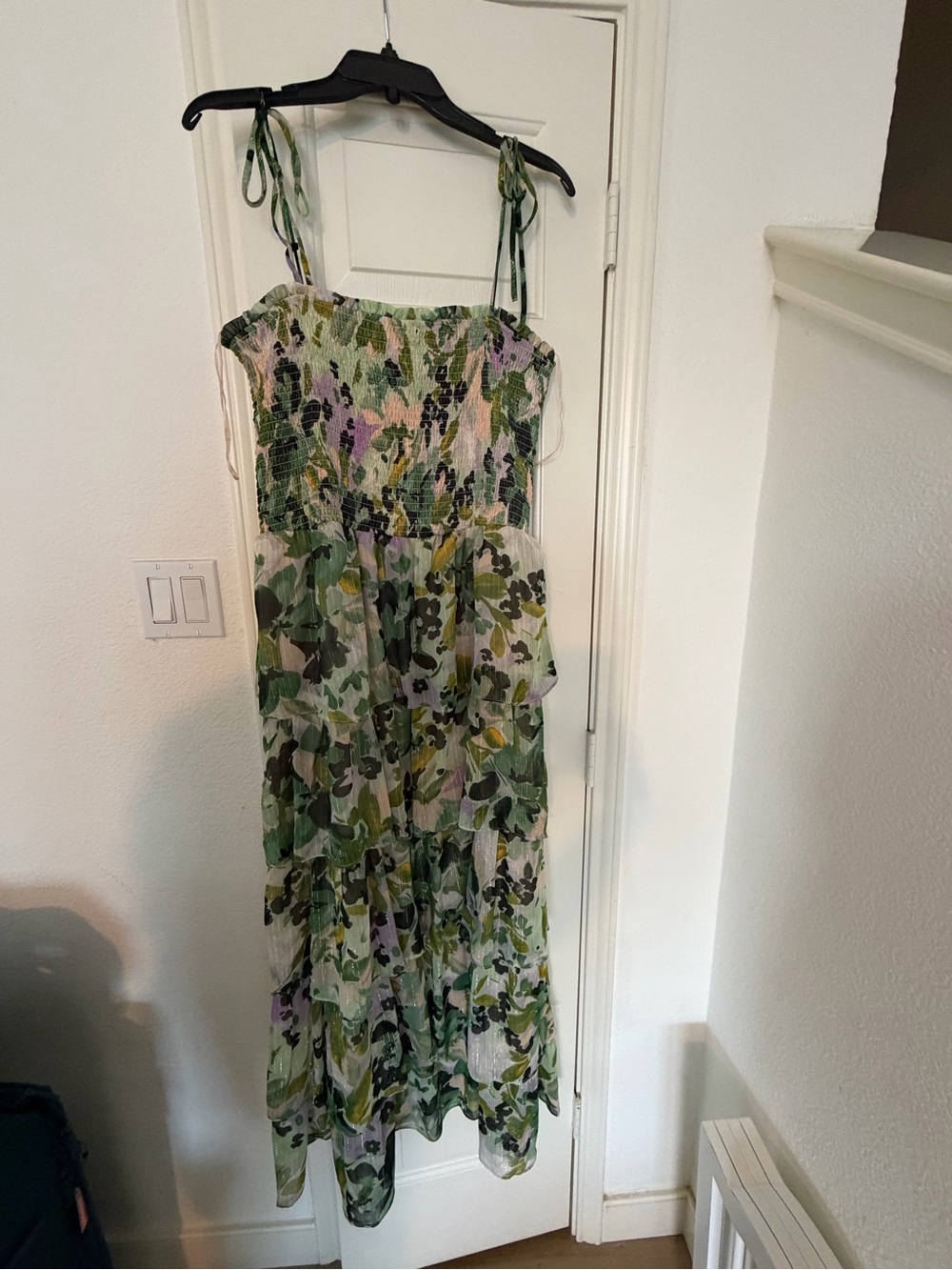 Socialite Floral Tie-Shoulder Tiered Maxi Dress | Nordstrom